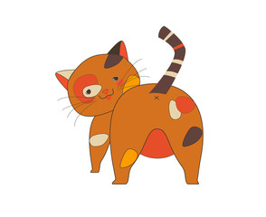 Cute Callico Cat Looking Back