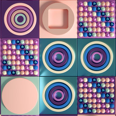 Beautiful colorful vibrant pattern. 3d illustration, 3d rendering.