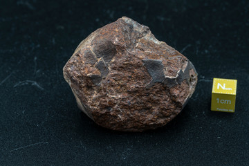 Chondrite Meteorite H Type isolated, piece of rock formed in outer space in the early stages of Solar System as asteroids. This meteorite comes from an asteroid fall impacting Earth at Atacama Desert  © abriendomundo