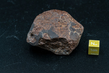Chondrite Meteorite H Type isolated, piece of rock formed in outer space in the early stages of Solar System as asteroids. This meteorite comes from an asteroid fall impacting Earth at Atacama Desert  © abriendomundo