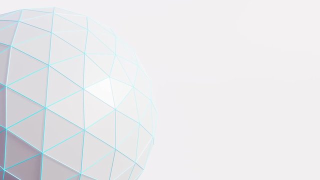 A loop able animation sequence showing a rotating white globe on a white background