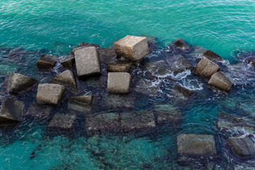 cube stones in the water