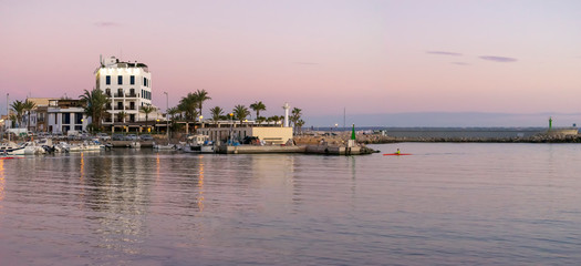 sunset at the port of portixol