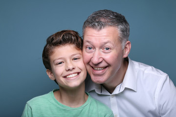 Obraz premium Happy father and son