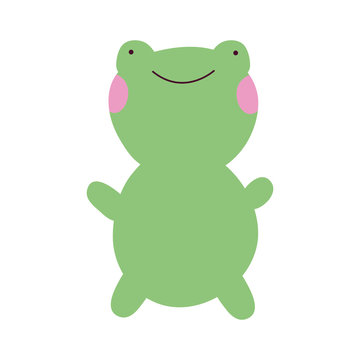 cute little frog character icon