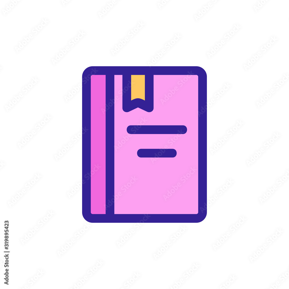 Poster notebook icon vector. a thin line sign. isolated contour symbol illustration