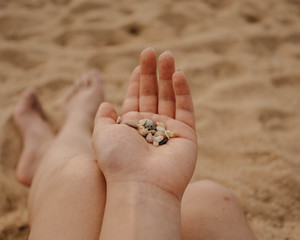 small rocks in the hand