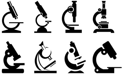 collection of microscope vector isolated