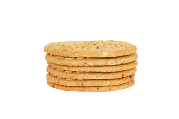 Digestive biscuits isolated on white background