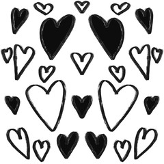 set of hearts love valentine pattern