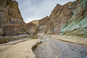 hikink the golden canyon - gower gulch circuit in death valley, california, usa