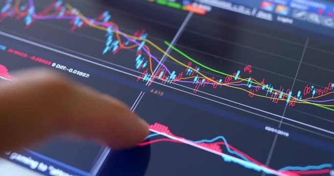 Stock market data on tablet computer