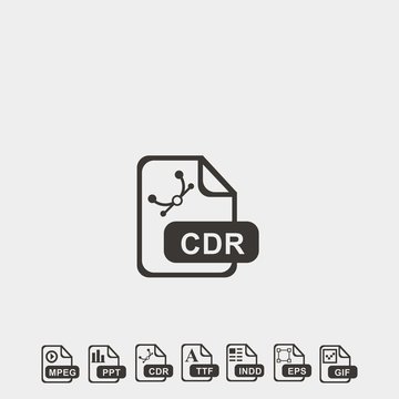CDR format icon vector illustration and symbol foir website and graphic design