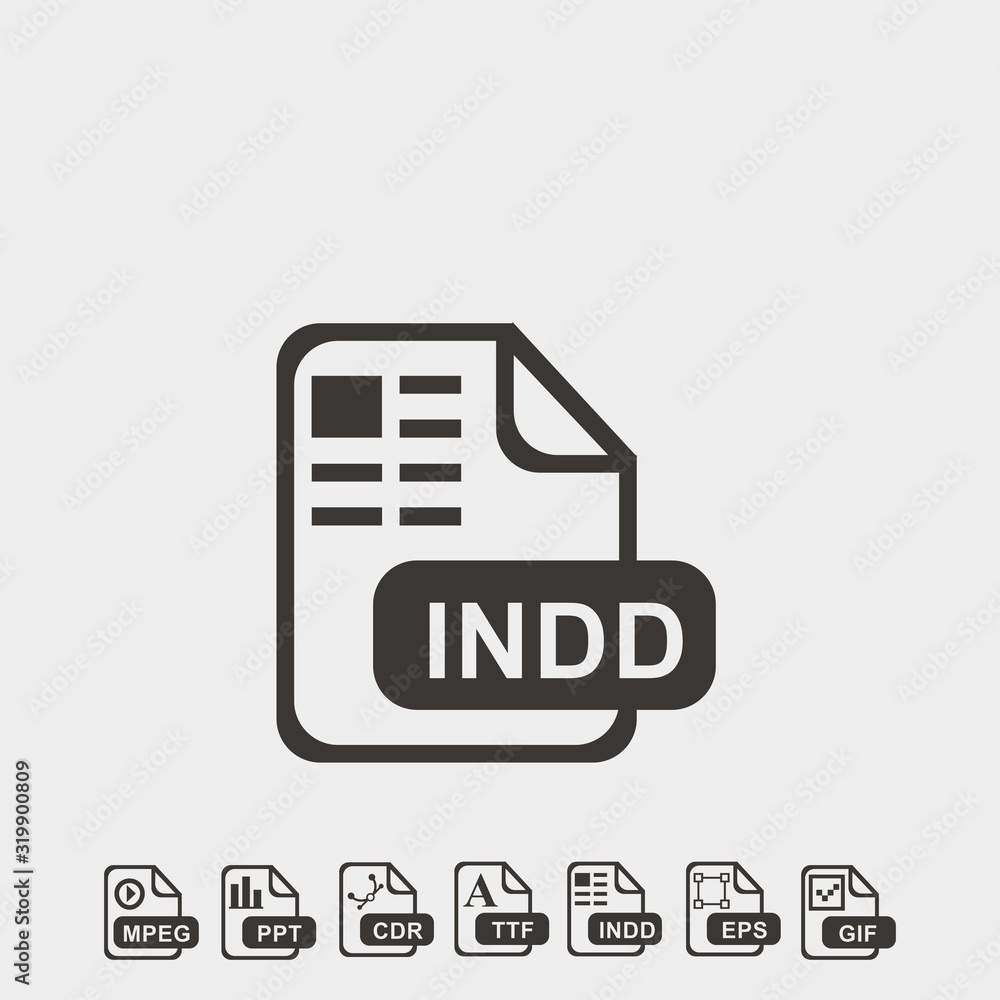 Poster indd format icon vector illustration and symbol foir website and graphic design