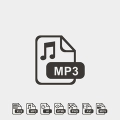 mp3 format icon vector illustration and symbol foir website and graphic design