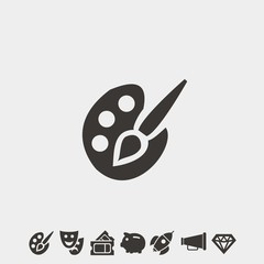 paint palette icon vector illustration and symbol foir website and graphic design
