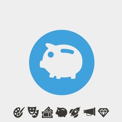 piggybank icon vector illustration and symbol foir website and graphic design