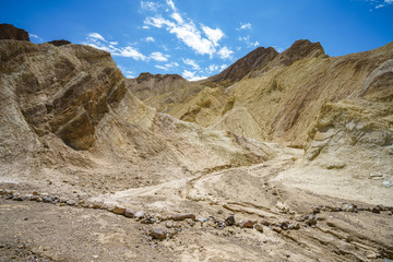 hikink the golden canyon - gower gulch circuit in death valley, california, usa