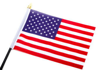 The flag of the United States isolated on a white background