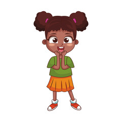 cartoon girl surprised icon, colorful design