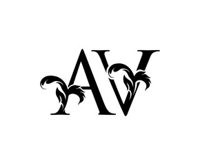 Classic A, V and AV Letter Logo Design.