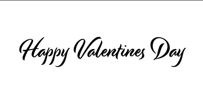 Handwrittem Happy Valentines Day Text on a White Background