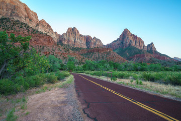 the watchman from parus trail in zion national park, usa