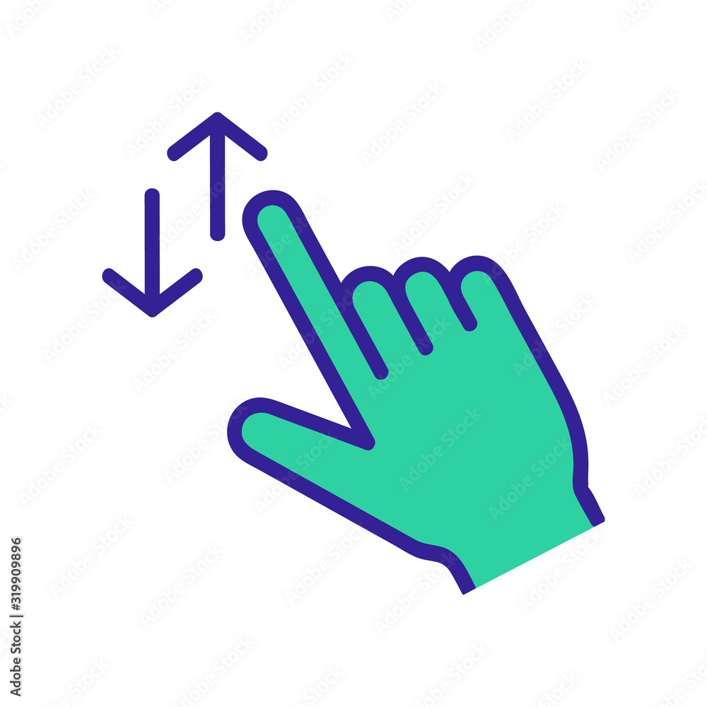 Poster control on the touchscreen icon vector. a thin line sign. isolated contour symbol illustration