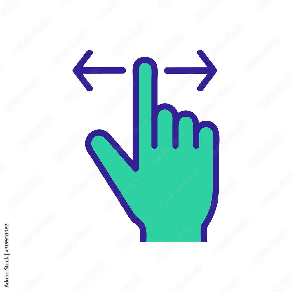 Poster control on the touchscreen icon vector. a thin line sign. isolated contour symbol illustration