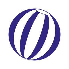 striped ball icon image, flat design