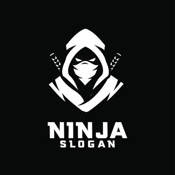 Premium Vector  Black and white ninja logo esport team for tshirt printing  and tattoos ninja illustration