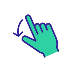 control on the touchscreen icon vector. A thin line sign. Isolated contour symbol illustration