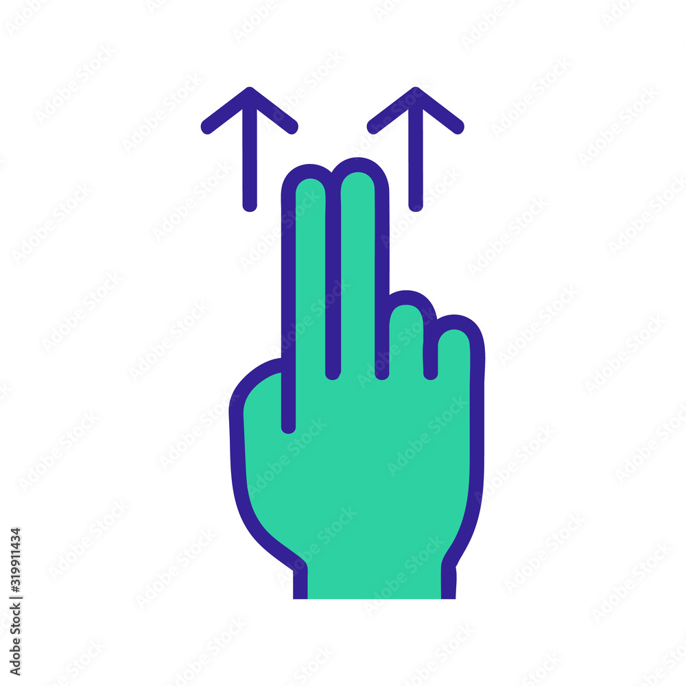 Poster control on the touchscreen icon vector. a thin line sign. isolated contour symbol illustration