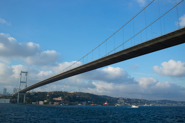 Photo of the Bridge of Sehitler on July 15, bosphorus bridge, underneath.