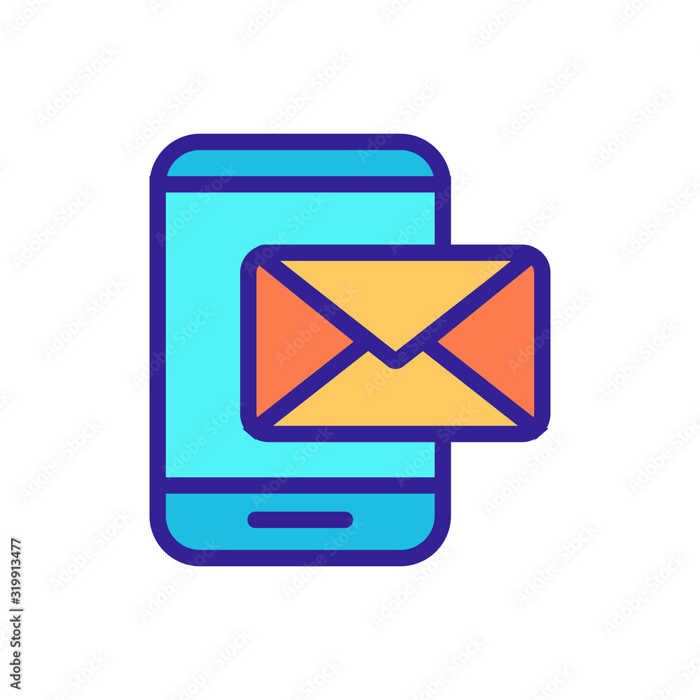 Poster the incoming message in the phone is a vector icon. a thin line sign. isolated contour symbol illust