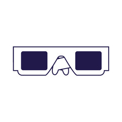 3D glasses icon, flat design