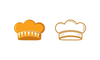 Chef hat simple illustration set vector logo