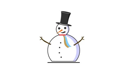 Snow man simple vector logo
