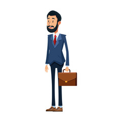 cartoon businessman standing icon