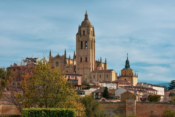 Fototapeta na wymiar Cathedral of St Mary of Segovia Spain