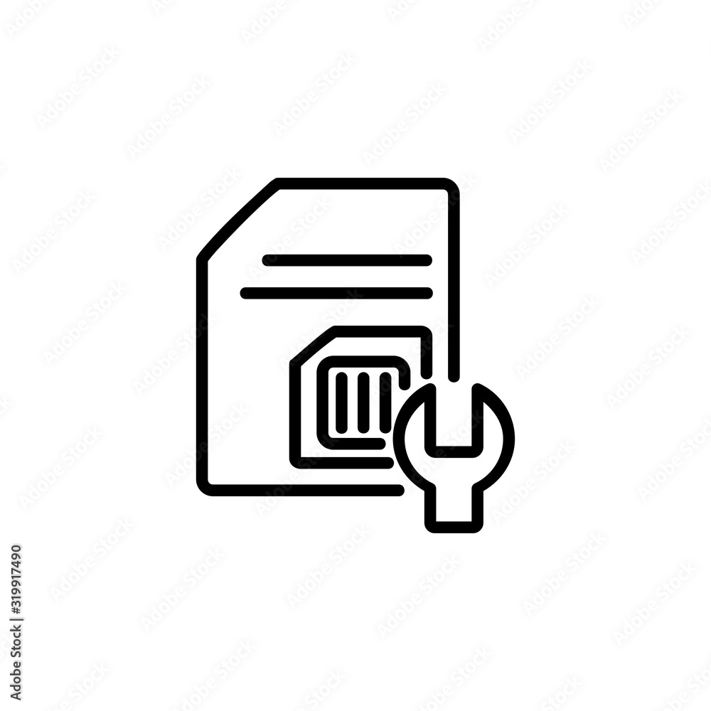 Poster subscriber identity module setting icon. perfect for application, web, logo and presentation templat