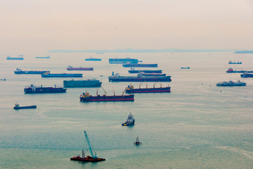 Tanker Ships in Singapore Strait