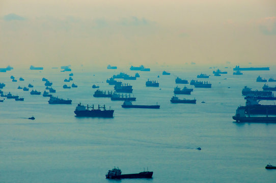 Tanker Ships in Singapore Strait
