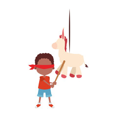 cartoon boy with donkey pinata icon