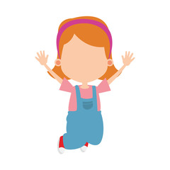 avatar happy girl jumping icon, colorful design