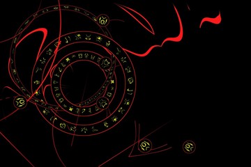 Obraz premium Artistic design of a rune circles background