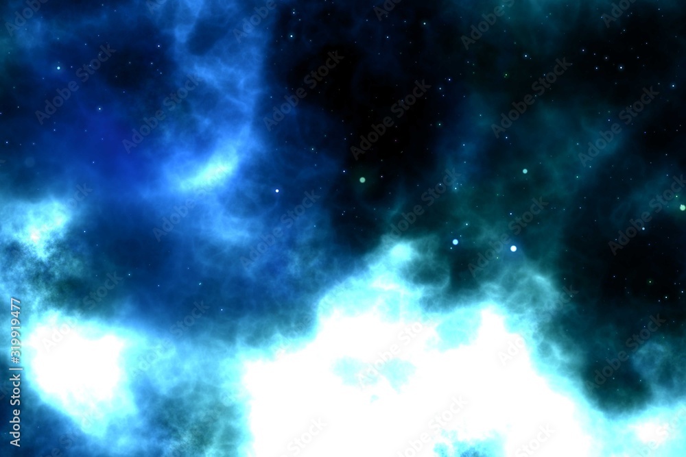 Wall mural background with multiple colored space nebula design