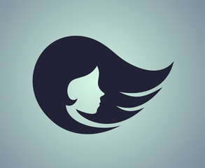 Creative design of fashion girl face icon
