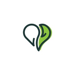 recycle logo design. recycle leaf with heart vector illustration for company zero waste campaign graphic template