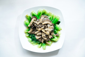 Stir fried rape with Chinese mushroom